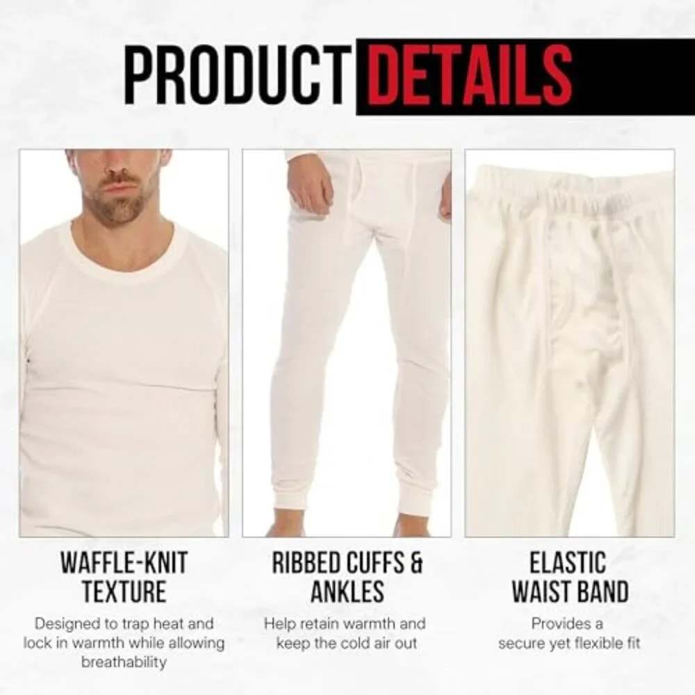 Men's Thermal Underwear Set Cozy Comfort Layering Base Layer Winter Essential_6